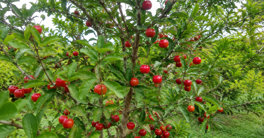 União de enxertia visível no tronco jovem de uma frutífera